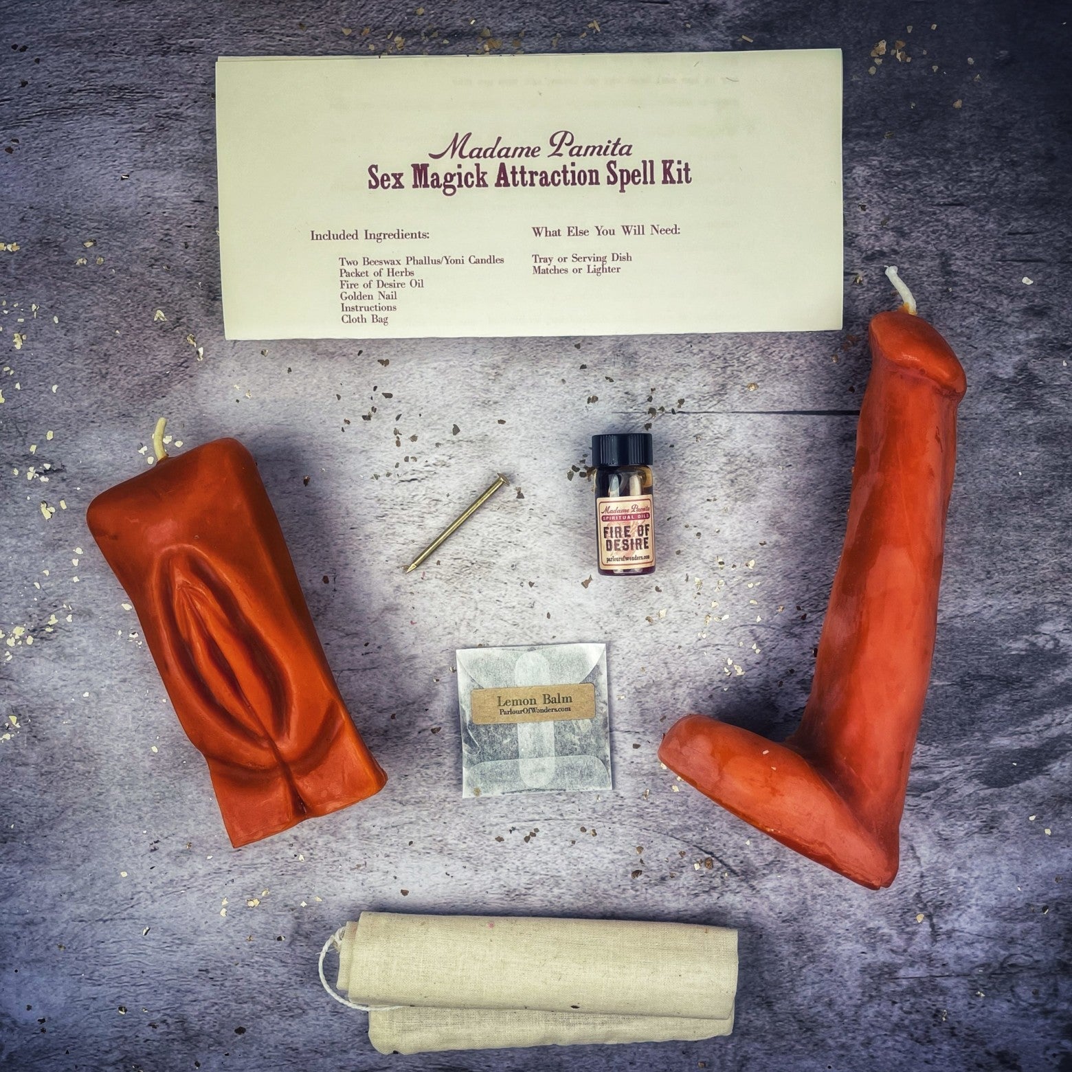 Sex Magick Candle Spell Kit - Yoni/Phallus - Passion & Attraction