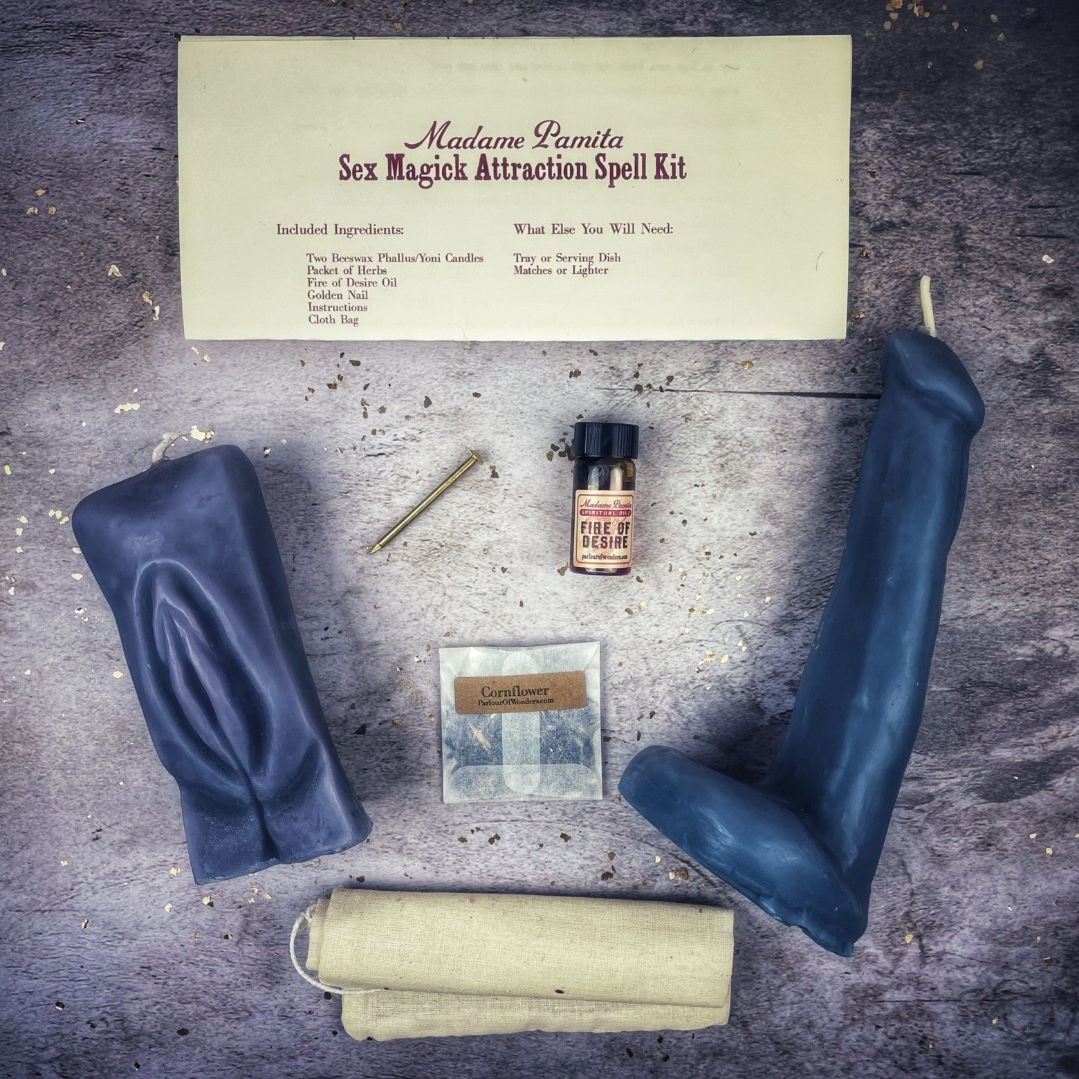 Sex Magick Candle Spell Kit - Yoni/Phallus - Passion & Attraction