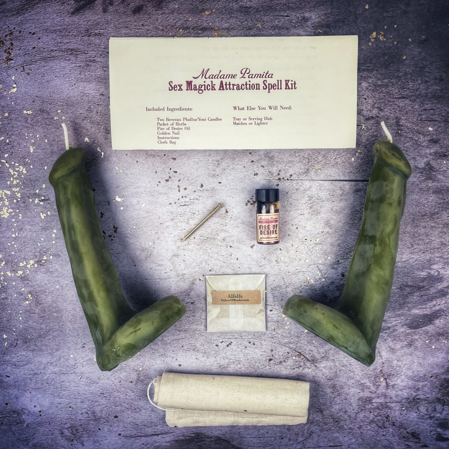 Sex Magick Candle Spell Kit - Phallus/Phallus - Passion & Desire