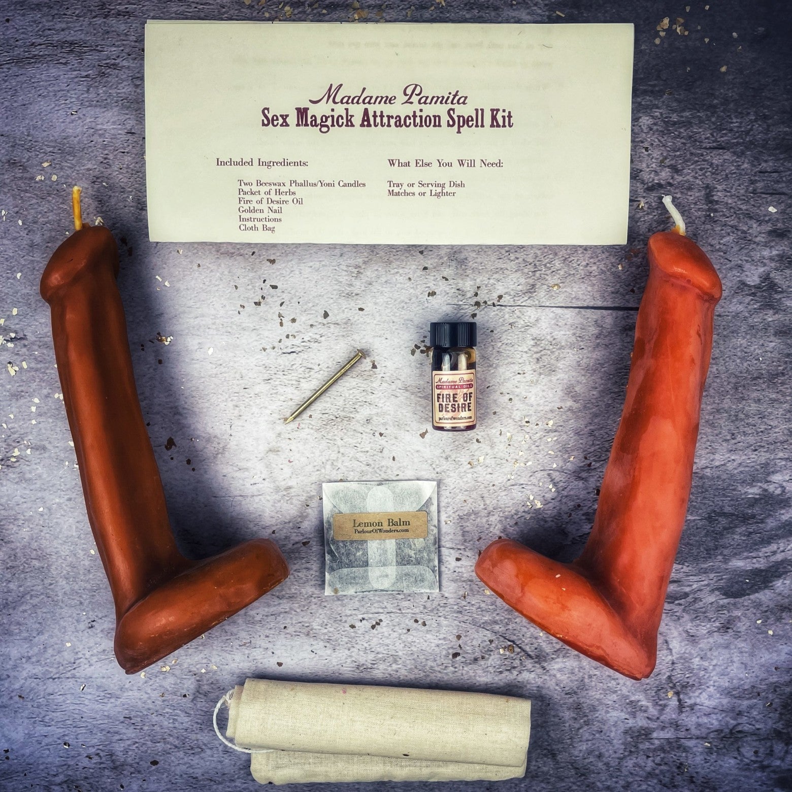 Sex Magick Candle Spell Kit - Phallus/Phallus - Passion & Desire