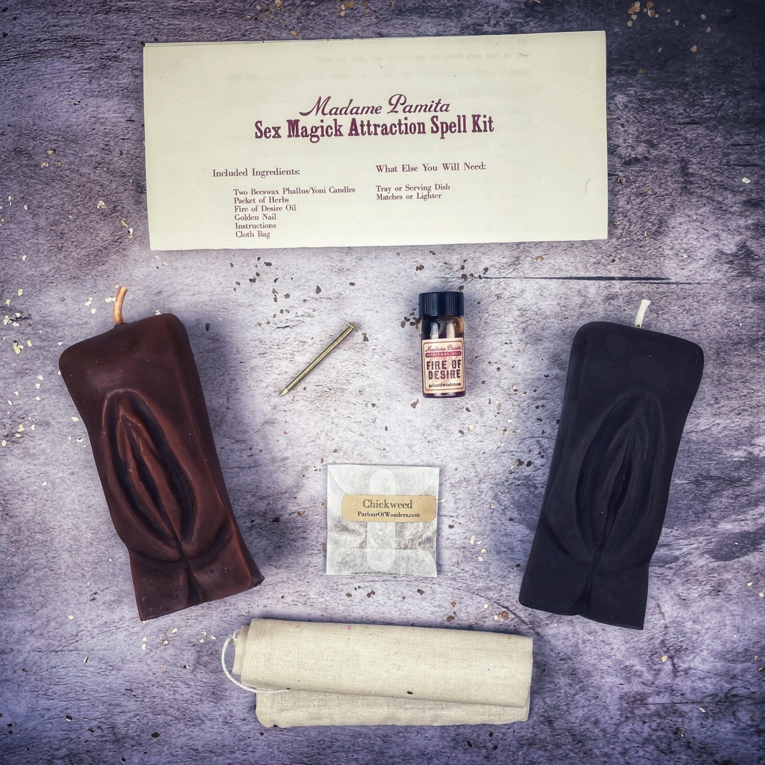 Sex Magick Candle Spell Kit - Yoni/Yoni - Passion & Desire