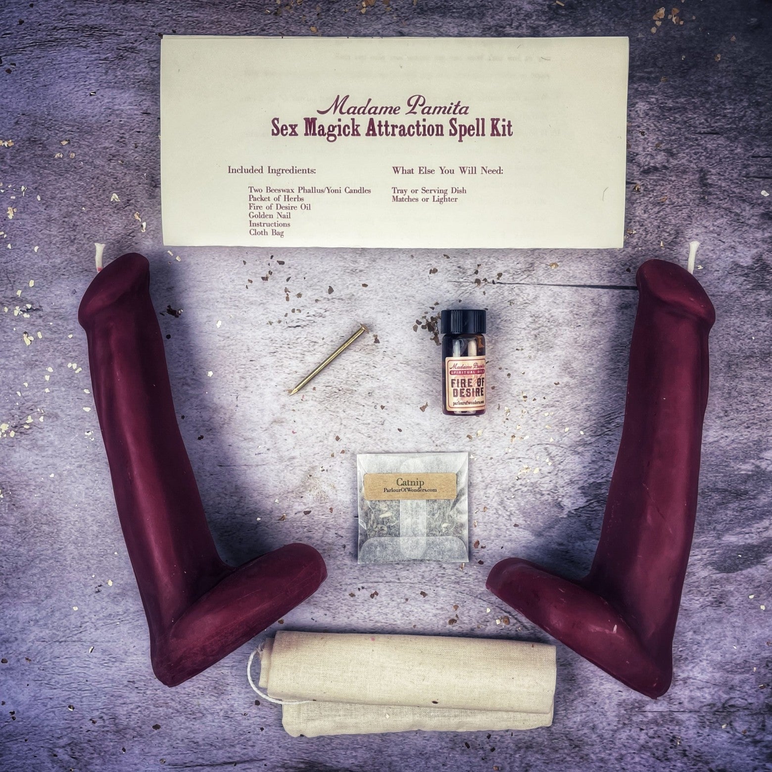 Sex Magick Candle Spell Kit - Phallus/Phallus - Passion & Desire