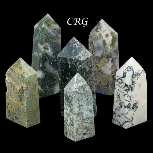 2 KILO LOT - Moss Agate Druzy Towers / Mixed Sizes