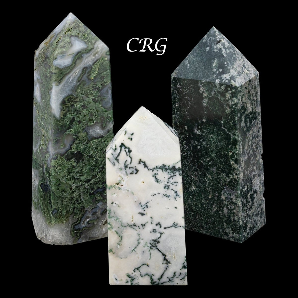 2 KILO LOT - Moss Agate Druzy Towers / Mixed Sizes