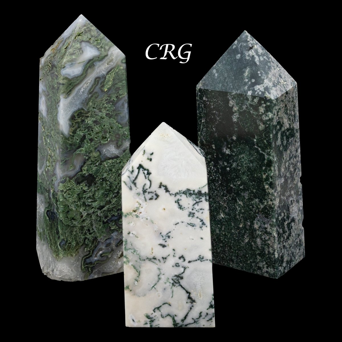 2 KILO LOT - Moss Agate Druzy Towers / Mixed Sizes
