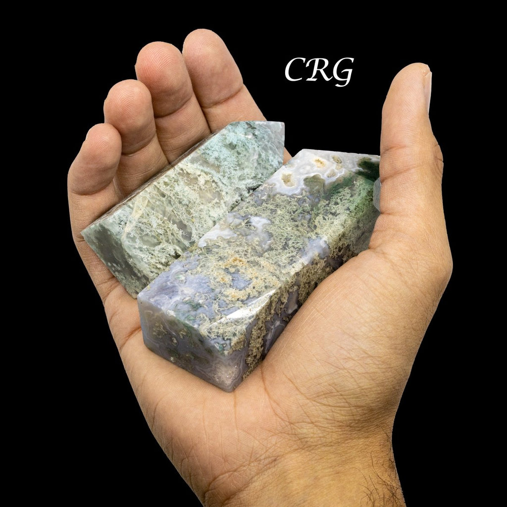 2 KILO LOT - Moss Agate Druzy Towers / Mixed Sizes