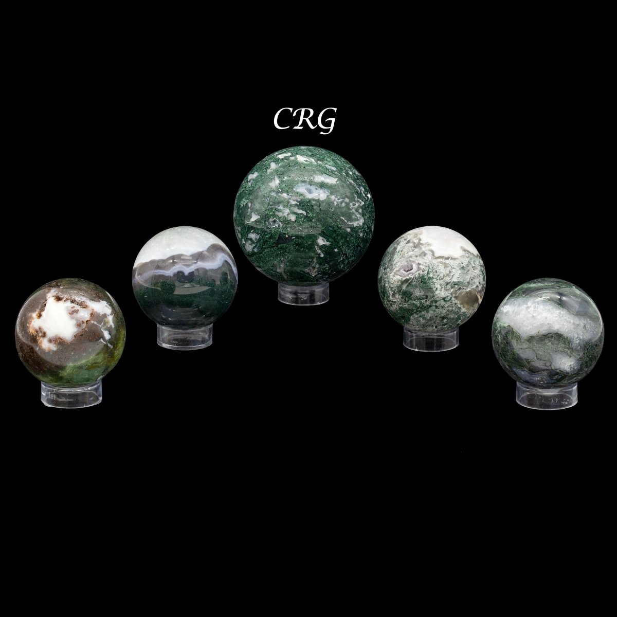 Moss Agate Spheres / 50-80mm AVG - 1 KILO LOT
