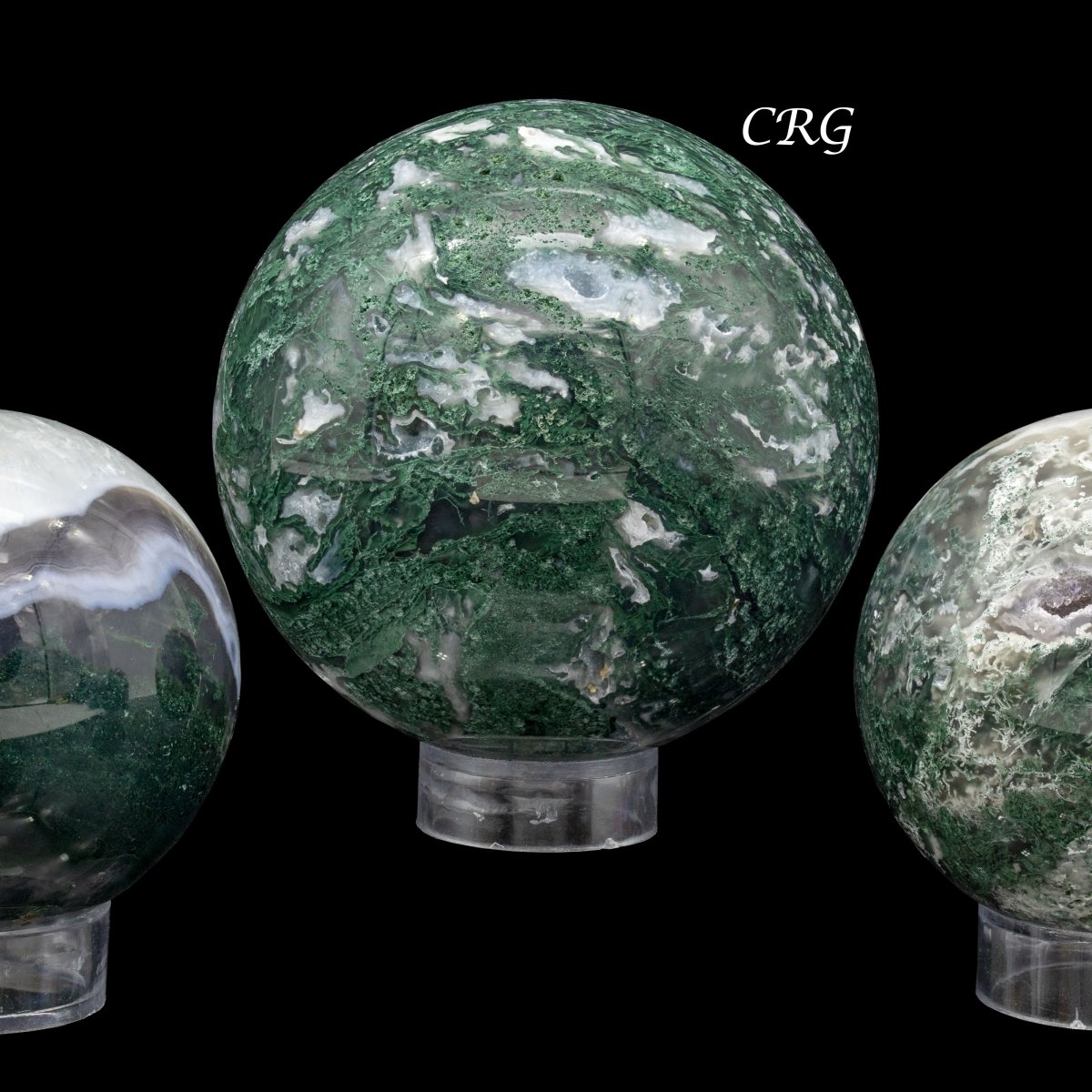 Moss Agate Spheres / 50-80mm AVG - 1 KILO LOT
