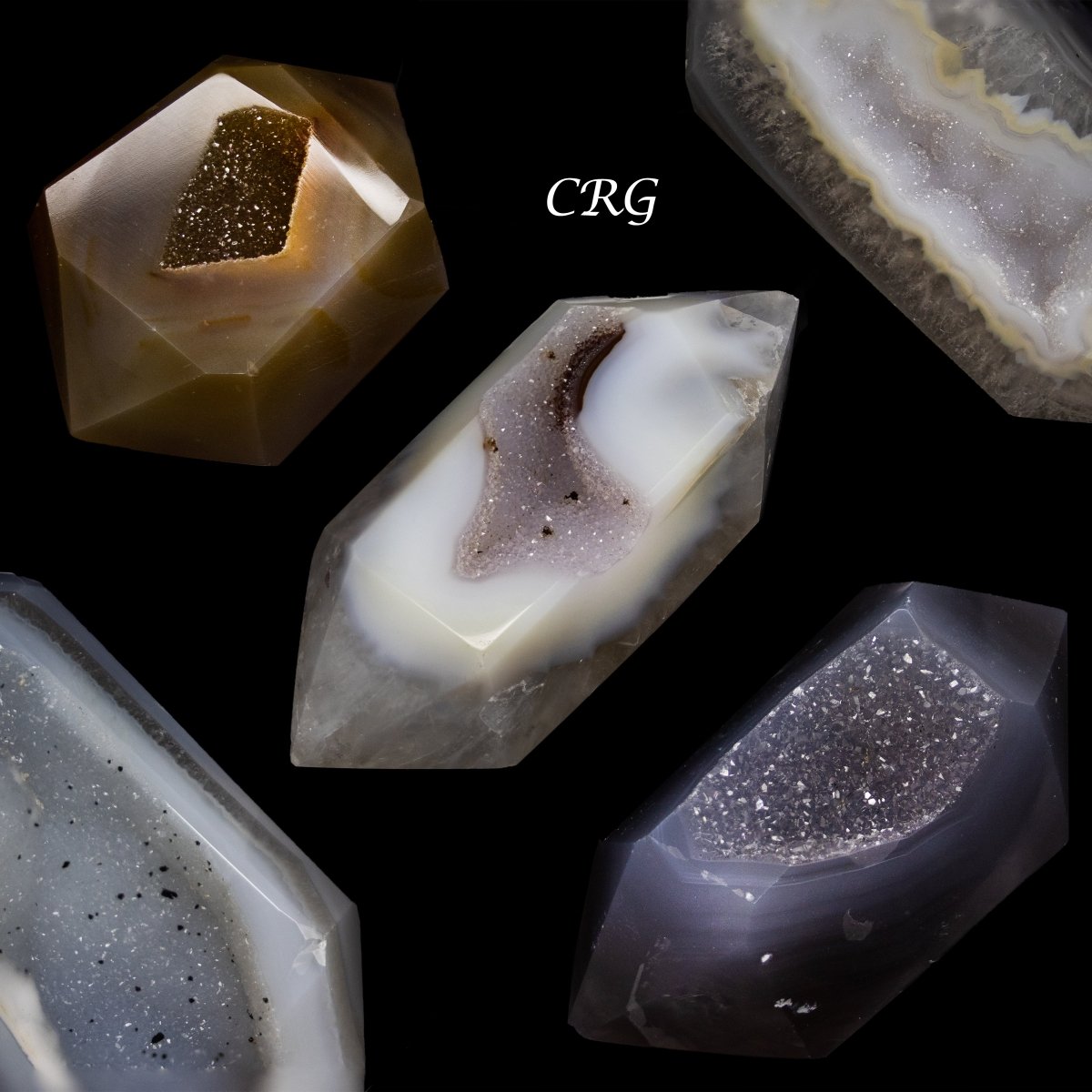 Fully Polished Double Terminated Agate Points / 2-5" AVG - 1 LB. LOT