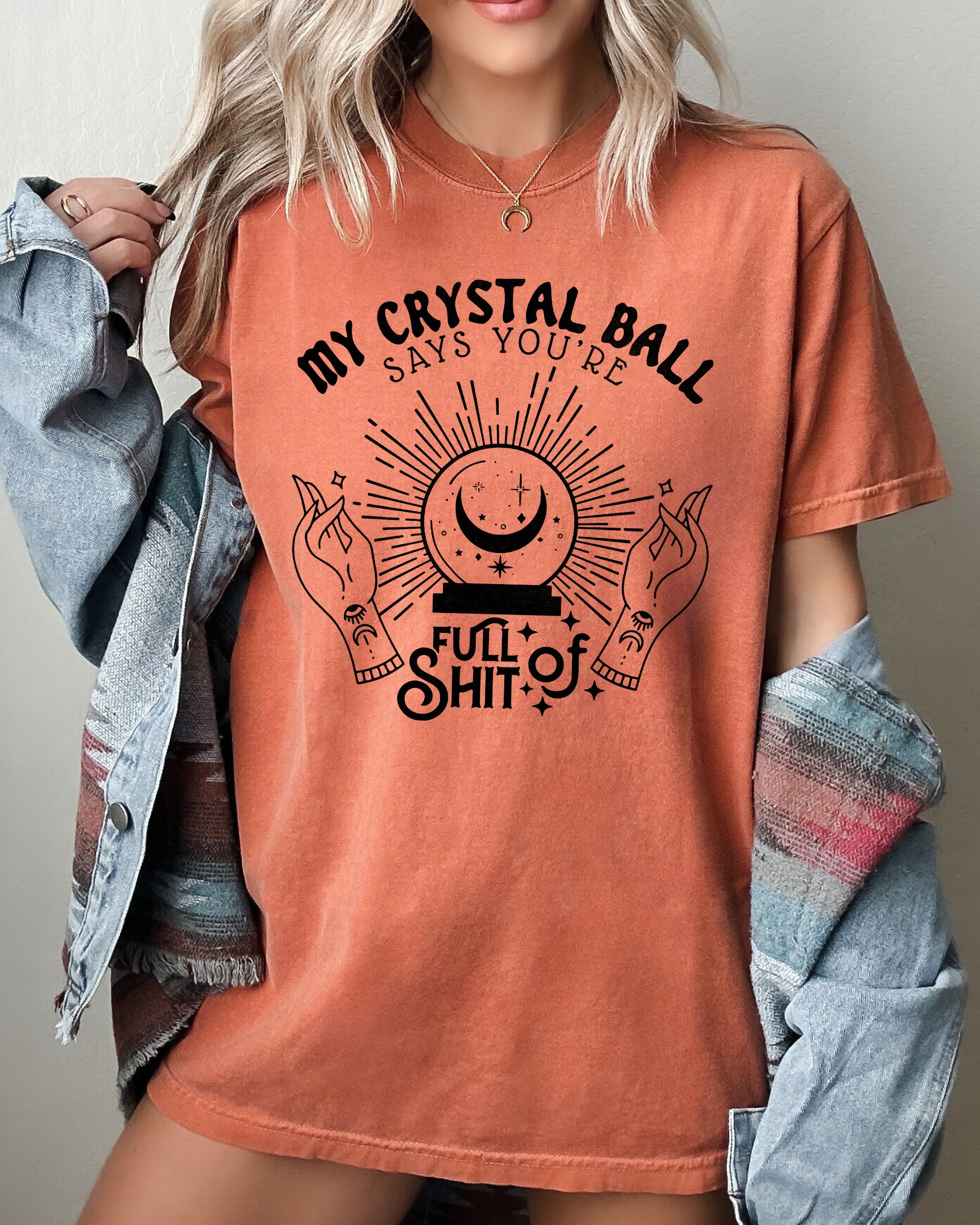 Crystal Ball, Skeleton, Funny, Pumpkin, Spooky, Witch, Aesthetic, Meme, Halloween, Costume, Tshirt Comfort Colors T-Shirt