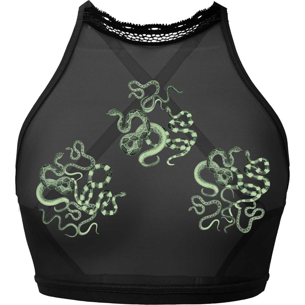 Obsidian Jade Snakes Ultra-Adjustable High Neck Cami