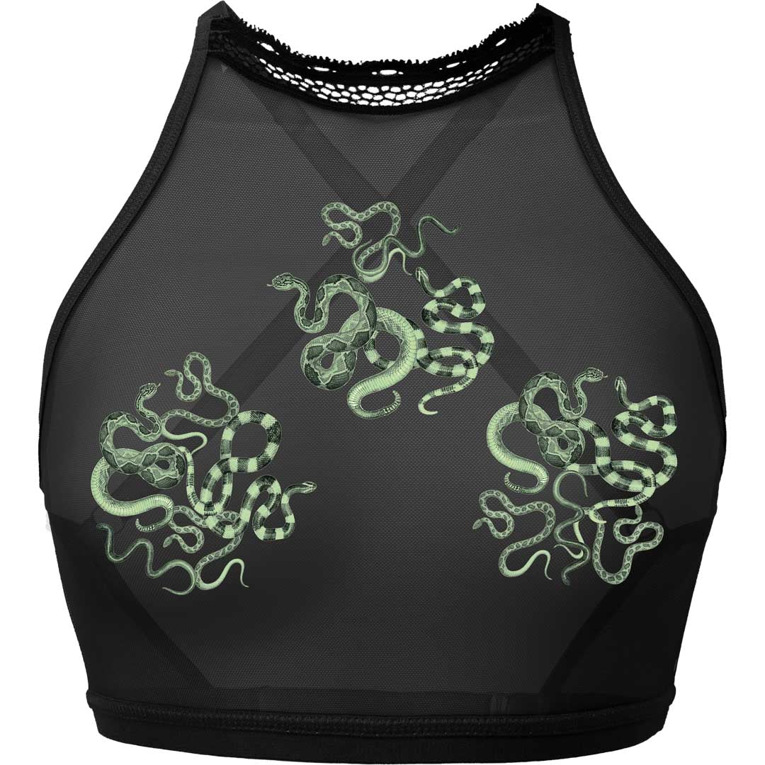 Obsidian Jade Snakes Ultra-Adjustable High Neck Cami