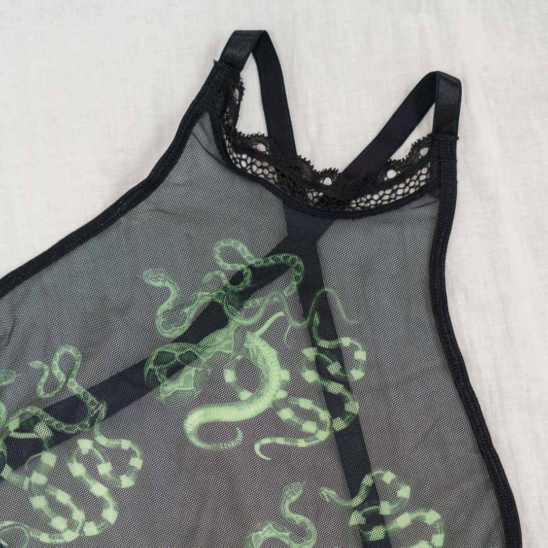 Obsidian Jade Snakes Ultra-Adjustable High Neck Cami