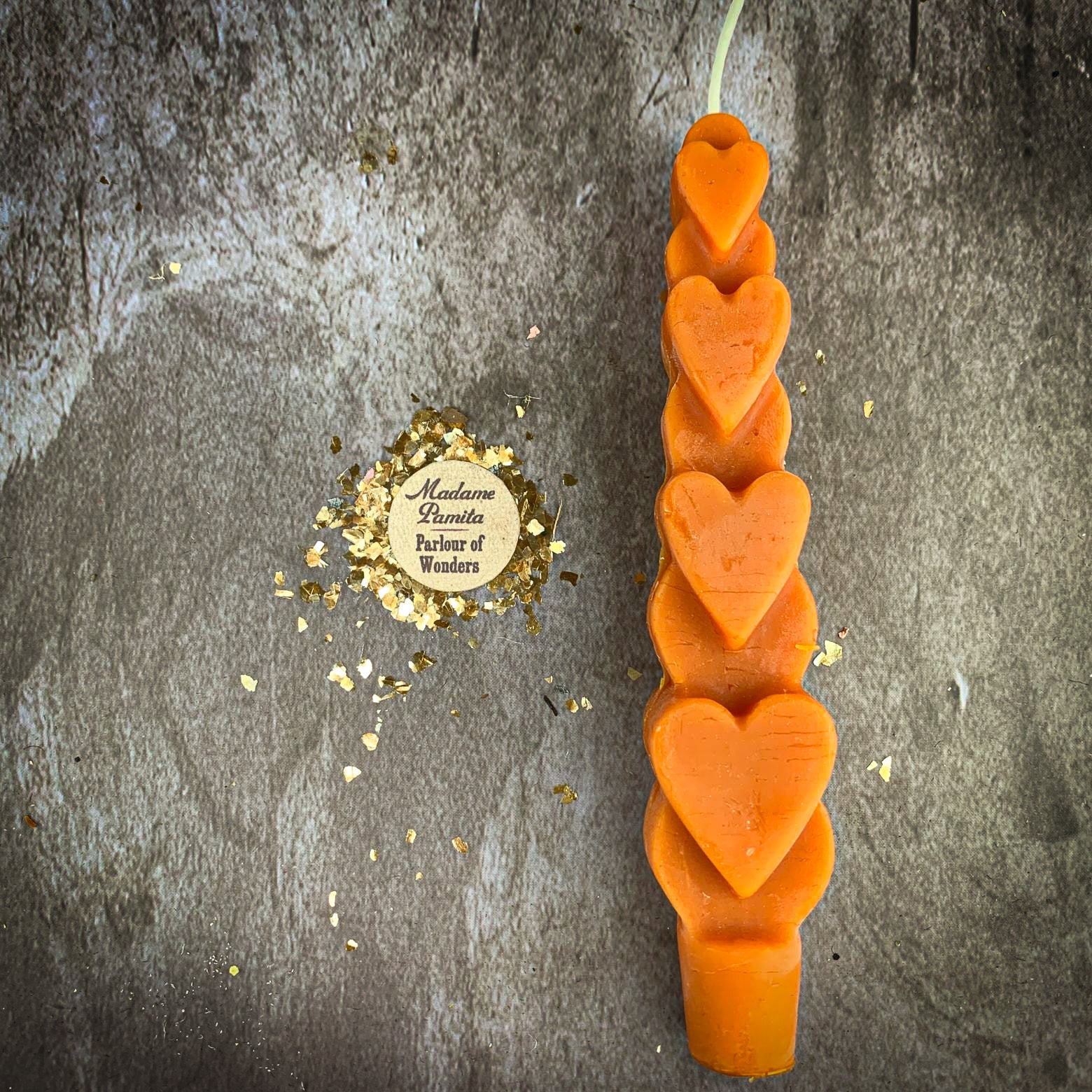 Beeswax Love Spell Heart Taper Candle - Romance & Attraction Magic