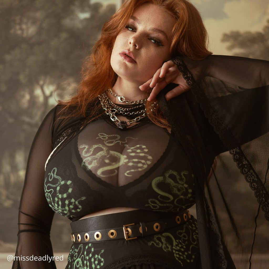 Obsidian Jade Snakes Ultra-Adjustable High Neck Cami