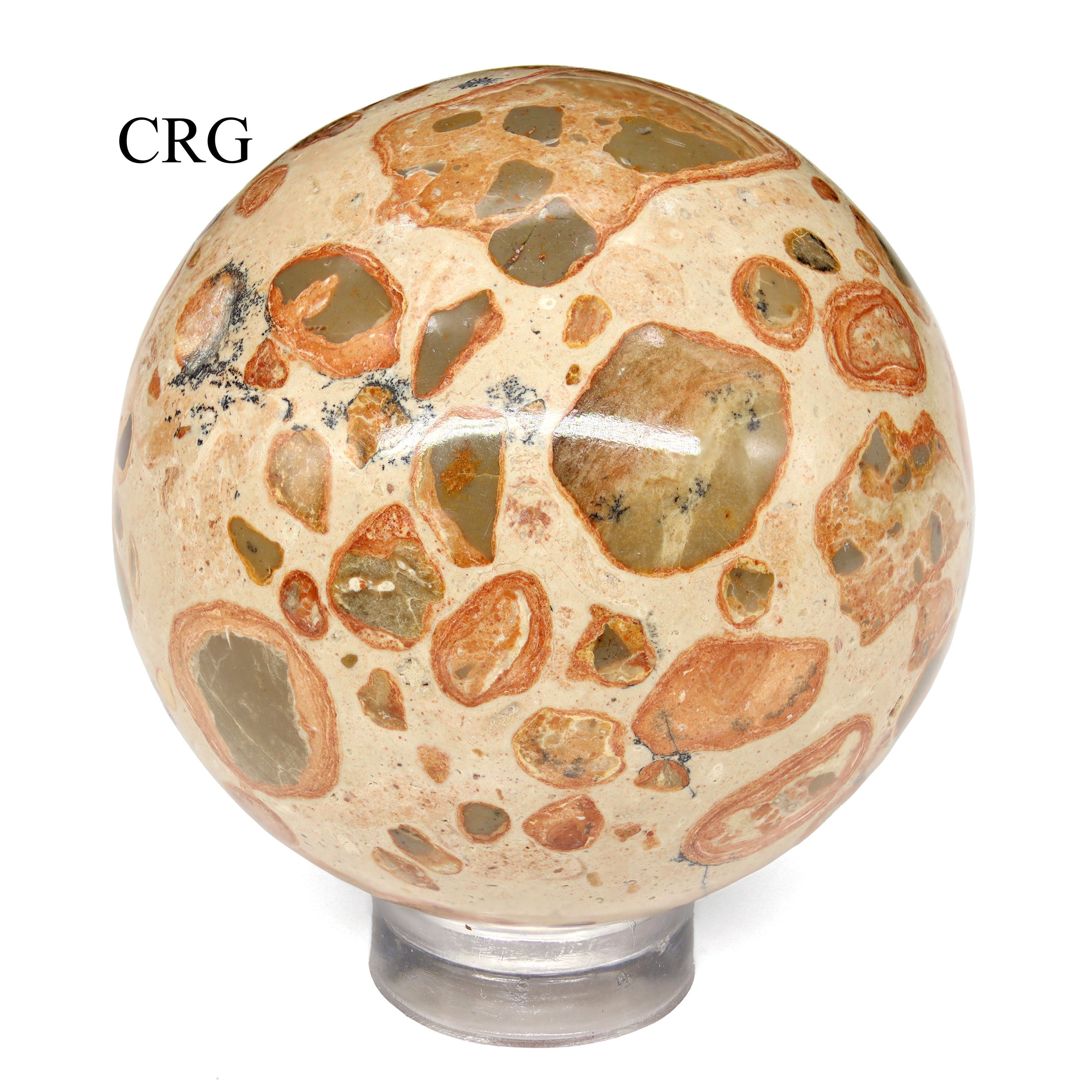 QTY 1 - Leopardite Jasper Sphere / 35-45mm AVG