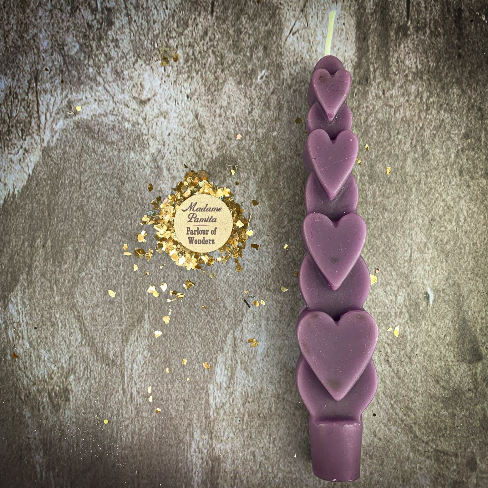 Beeswax Love Spell Heart Taper Candle - Romance & Attraction Magic