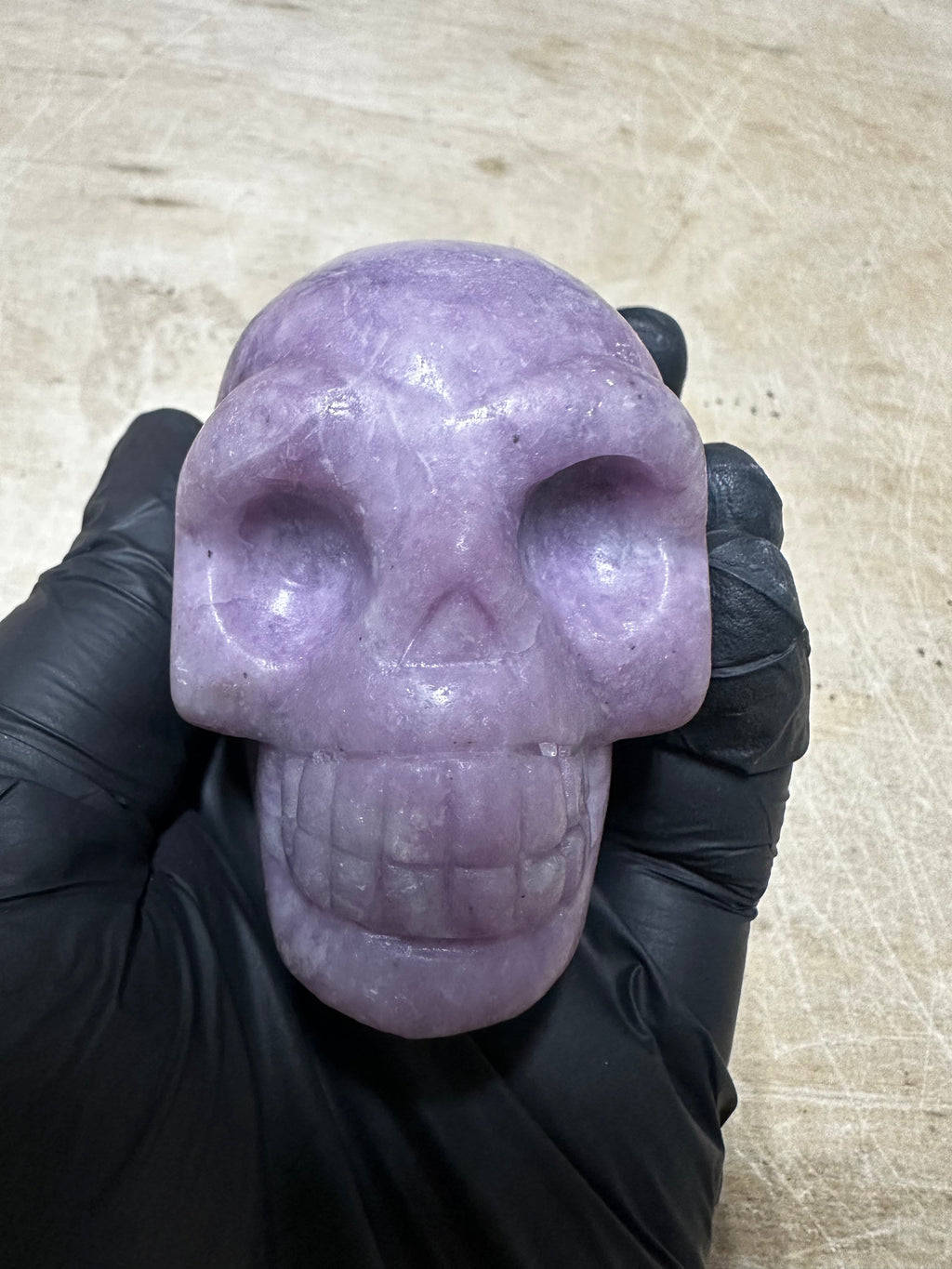QTY 1 - Lepidolite Gemstone Skull / 3" AVG