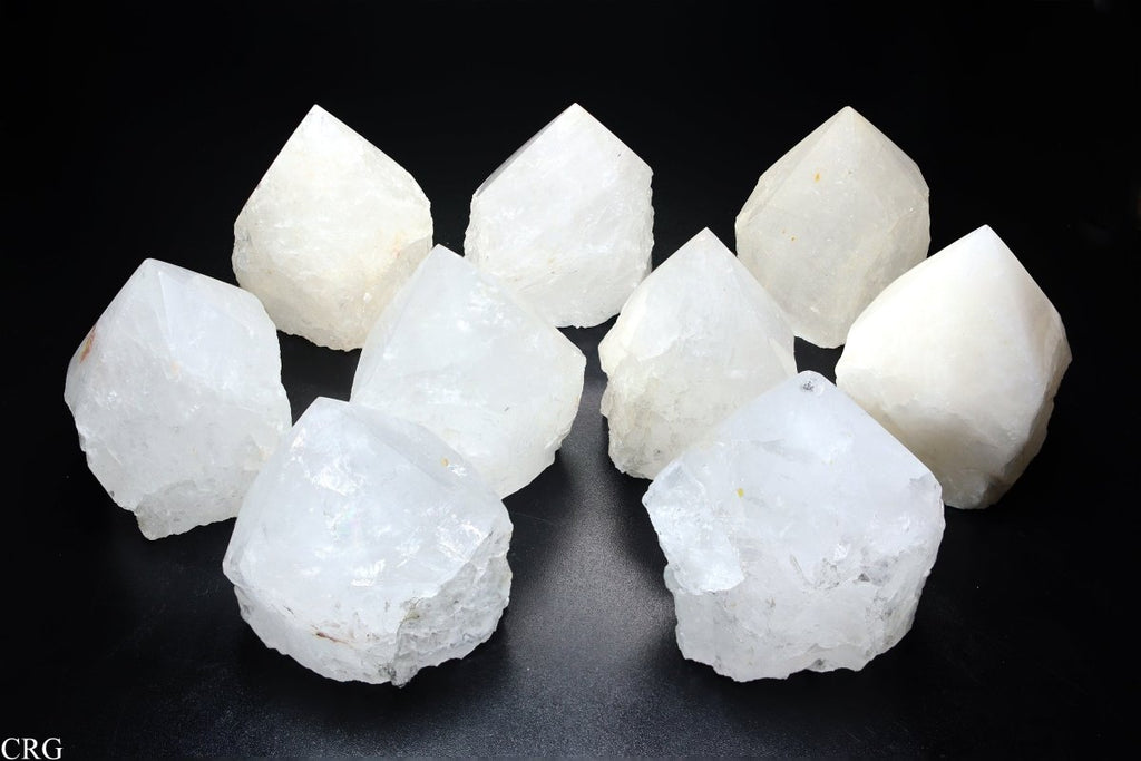 3 KILO LOT - Top Polished Crystal Quartz Points with Cut Base / 3-4" AVG