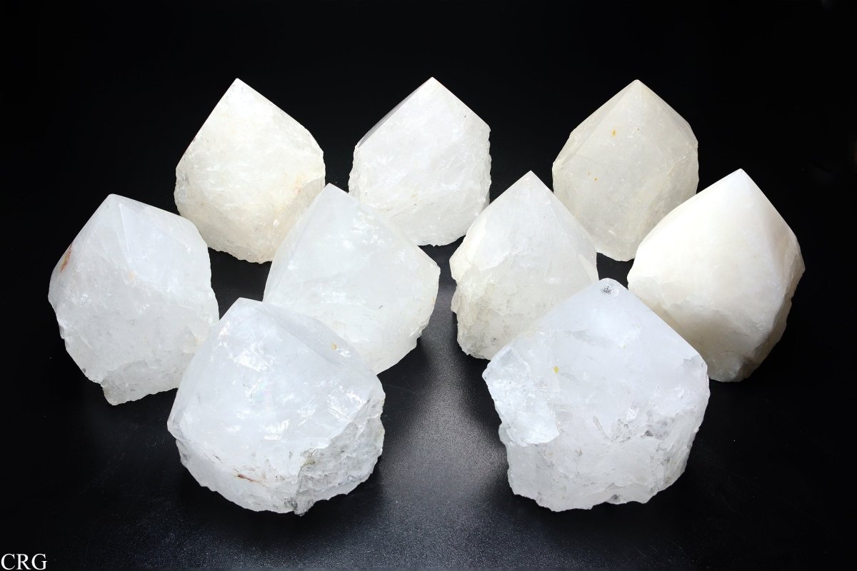 3 KILO LOT - Top Polished Crystal Quartz Points with Cut Base / 3-4" AVG