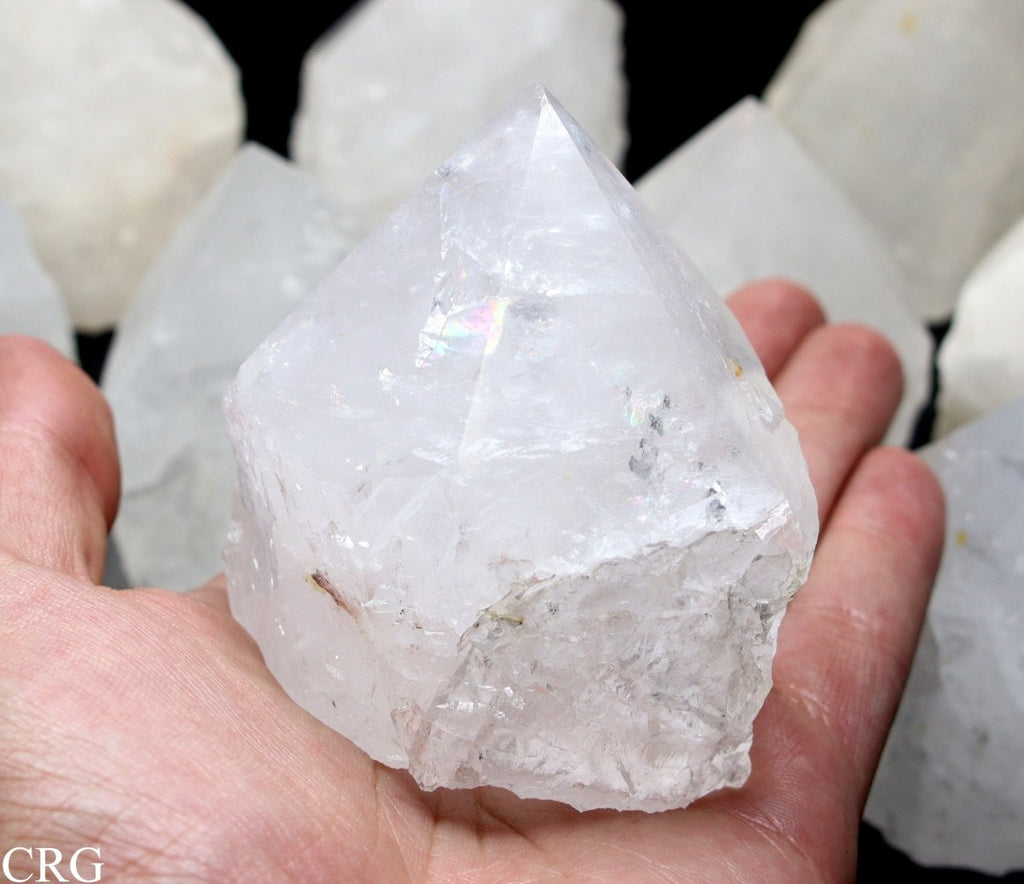 3 KILO LOT - Top Polished Crystal Quartz Points with Cut Base / 3-4" AVG