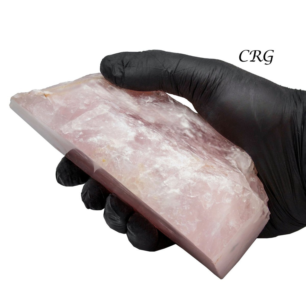 3 KILO LOT - Rose Quartz Cut Base Slabs (One Face Polished) / 4-6" AVG