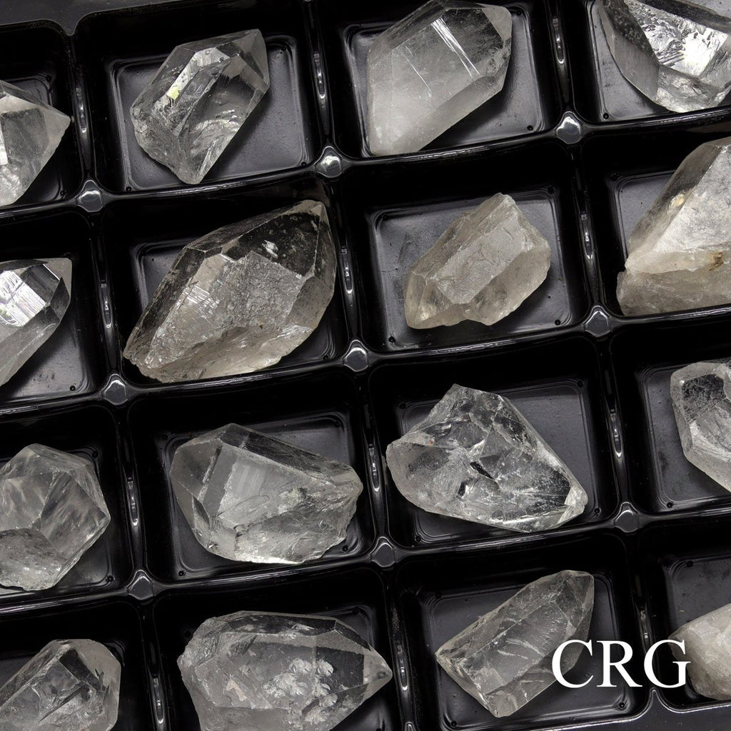 24 PIECE - Rough Crystal Quartz Point Wholesale Flat / 1.2-1.5" AVG