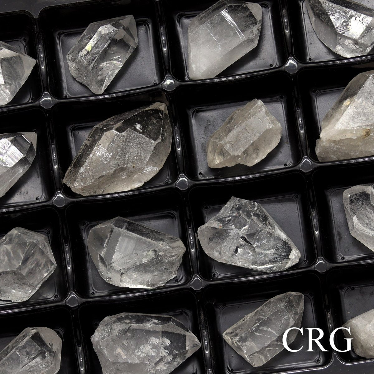 24 PIECE - Rough Crystal Quartz Point Wholesale Flat / 1.2-1.5" AVG