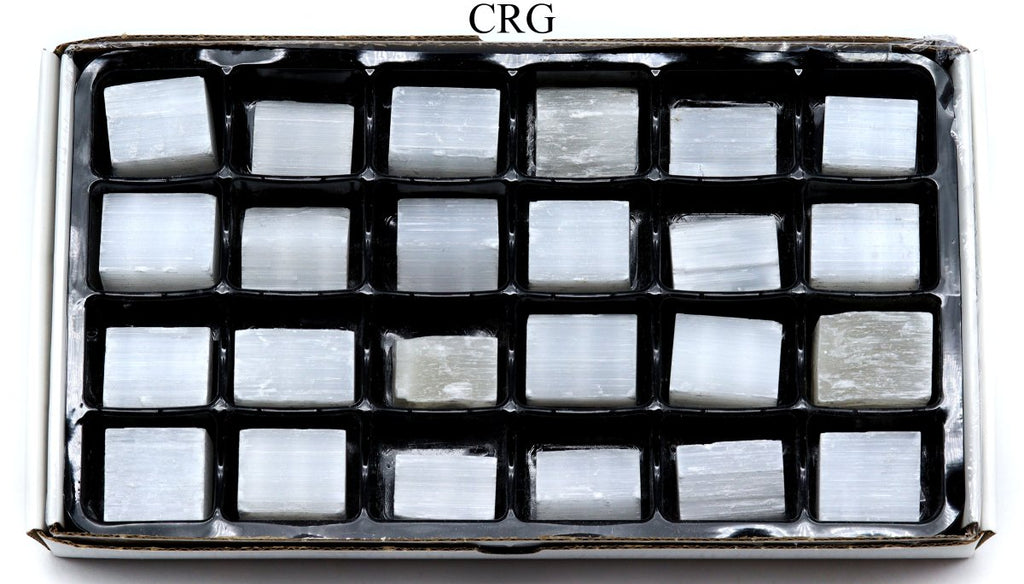 24 PIECES - Rough Selenite Wholesale Flat / 1.25-1.75" AVG