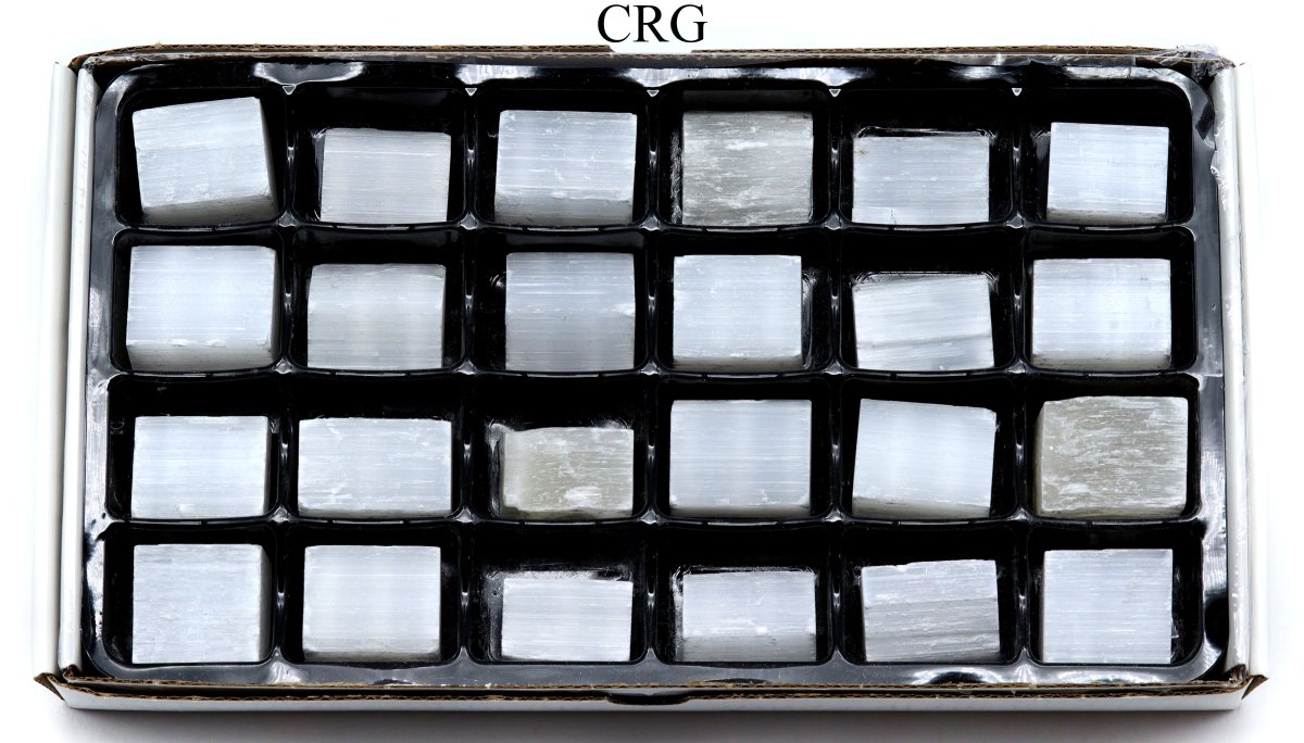 24 PIECES - Rough Selenite Wholesale Flat / 1.25-1.75" AVG