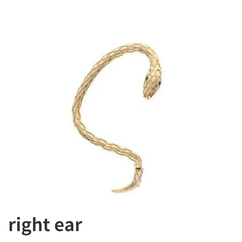 Personalized Gothic Winding Snake Shaped Ear Clip Earrings, Trendy Avant-garde Hip-hop Party Charm, Women's Jewelry Accessories