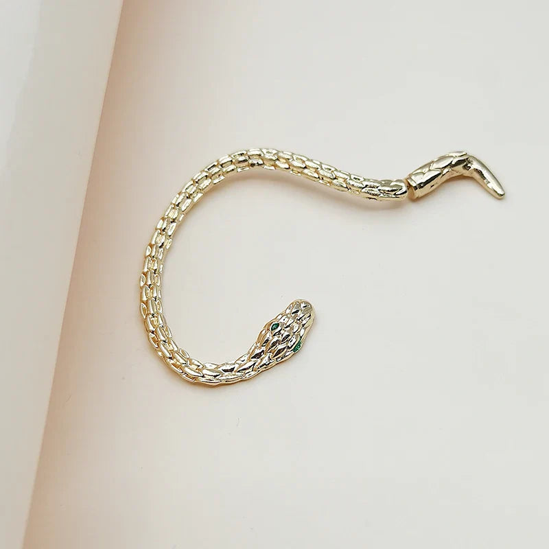 Personalized Gothic Winding Snake Shaped Ear Clip Earrings, Trendy Avant-garde Hip-hop Party Charm, Women's Jewelry Accessories