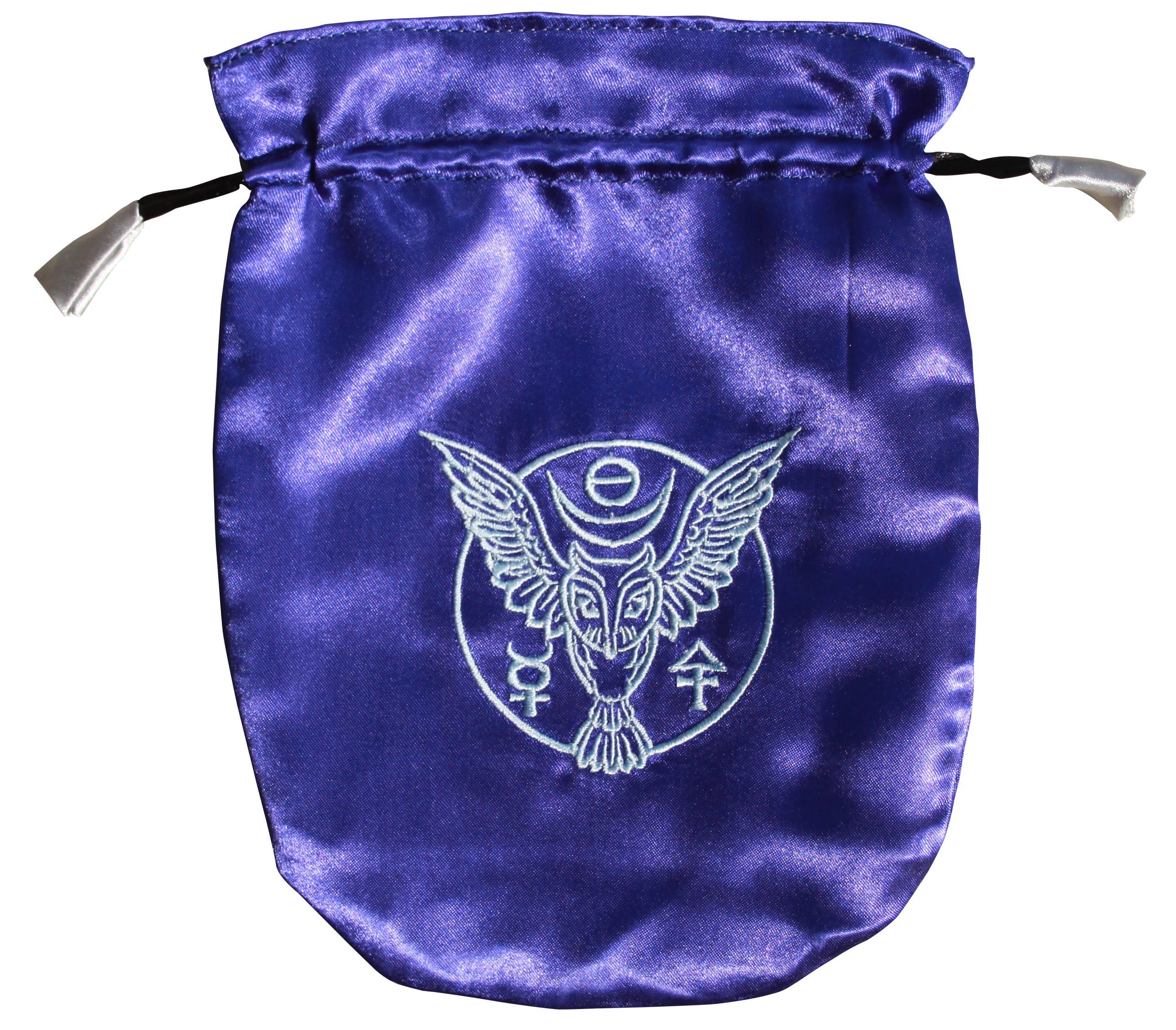 Blue Satin Owl Tarot Bag