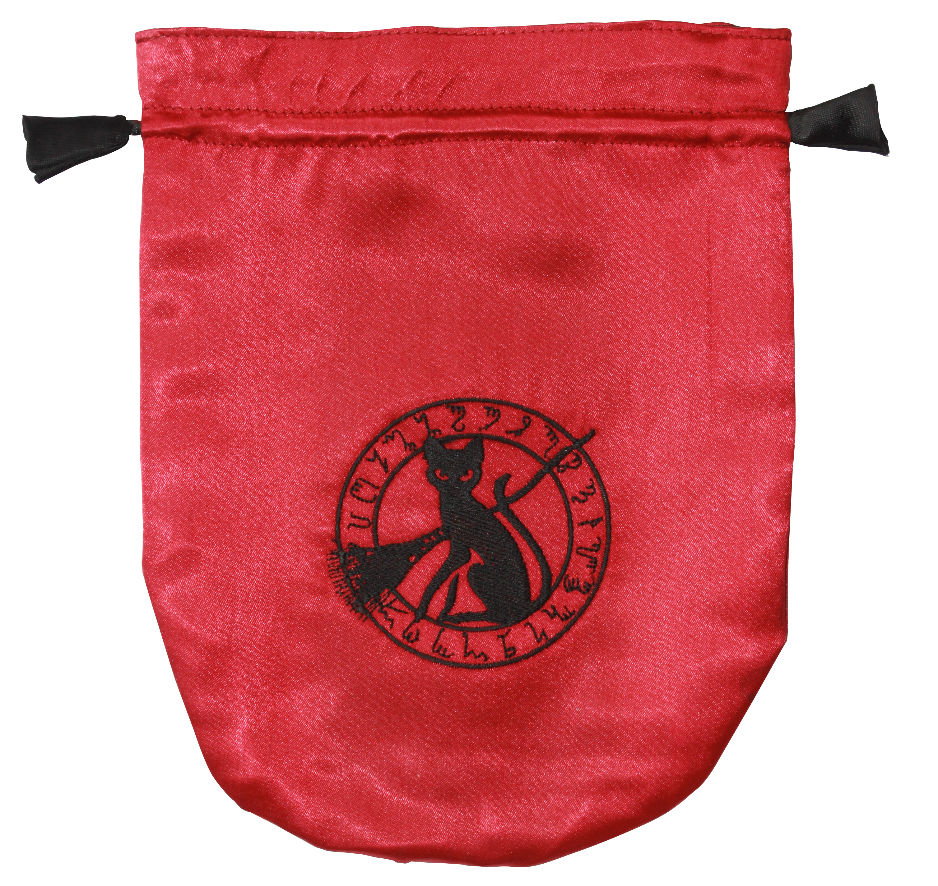 Red Satin Black Cat Tarot Bag