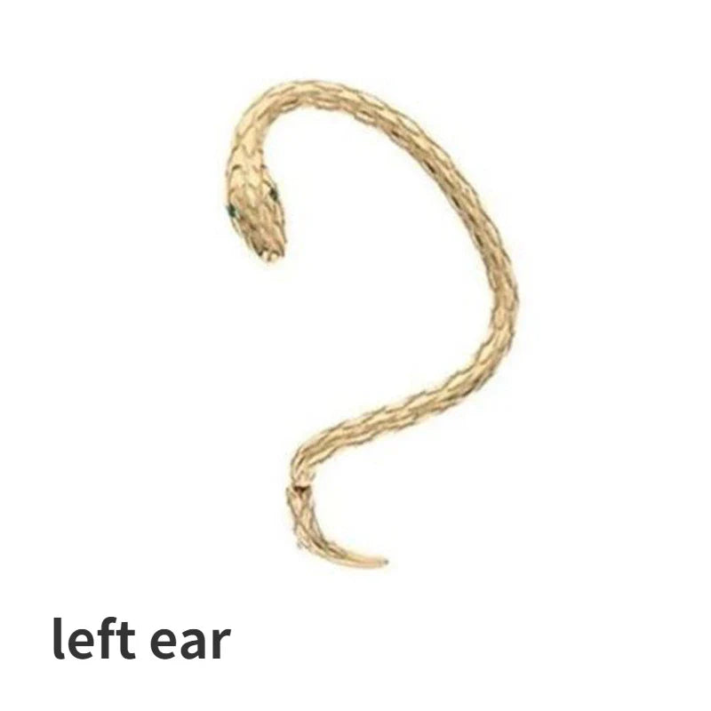 Personalized Gothic Winding Snake Shaped Ear Clip Earrings, Trendy Avant-garde Hip-hop Party Charm, Women's Jewelry Accessories