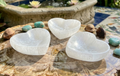 Selenite Satin Spar Crystal Heart Bowl Carving