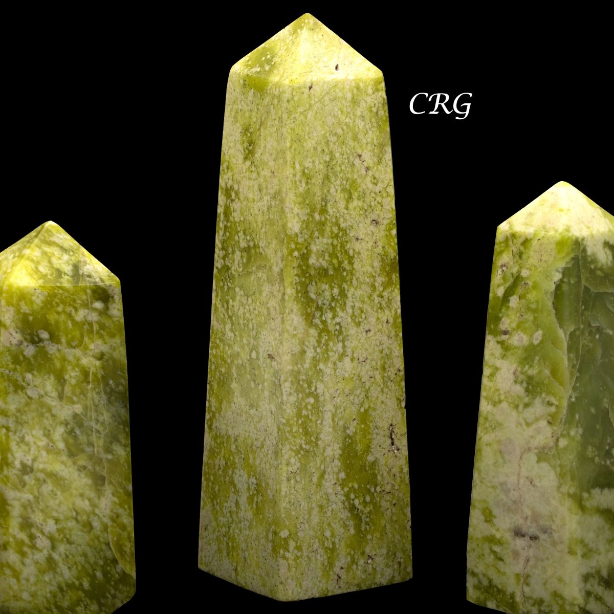 Light Green Serpentine Towers / 2.5-5" AVG - 1 KILO LOT