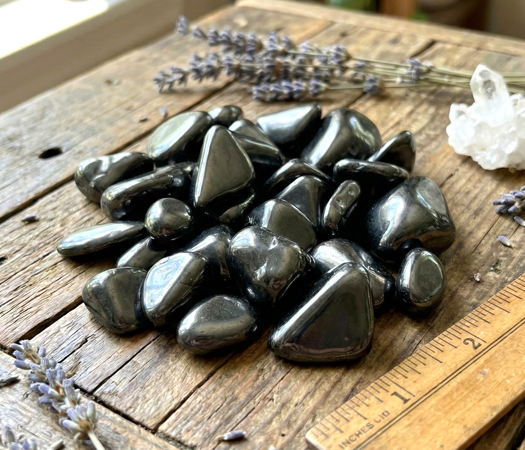 Black Shungite Tumbled Stones Mineral Karelia Russia (By The Piece or Pound) Type 2 Specimen