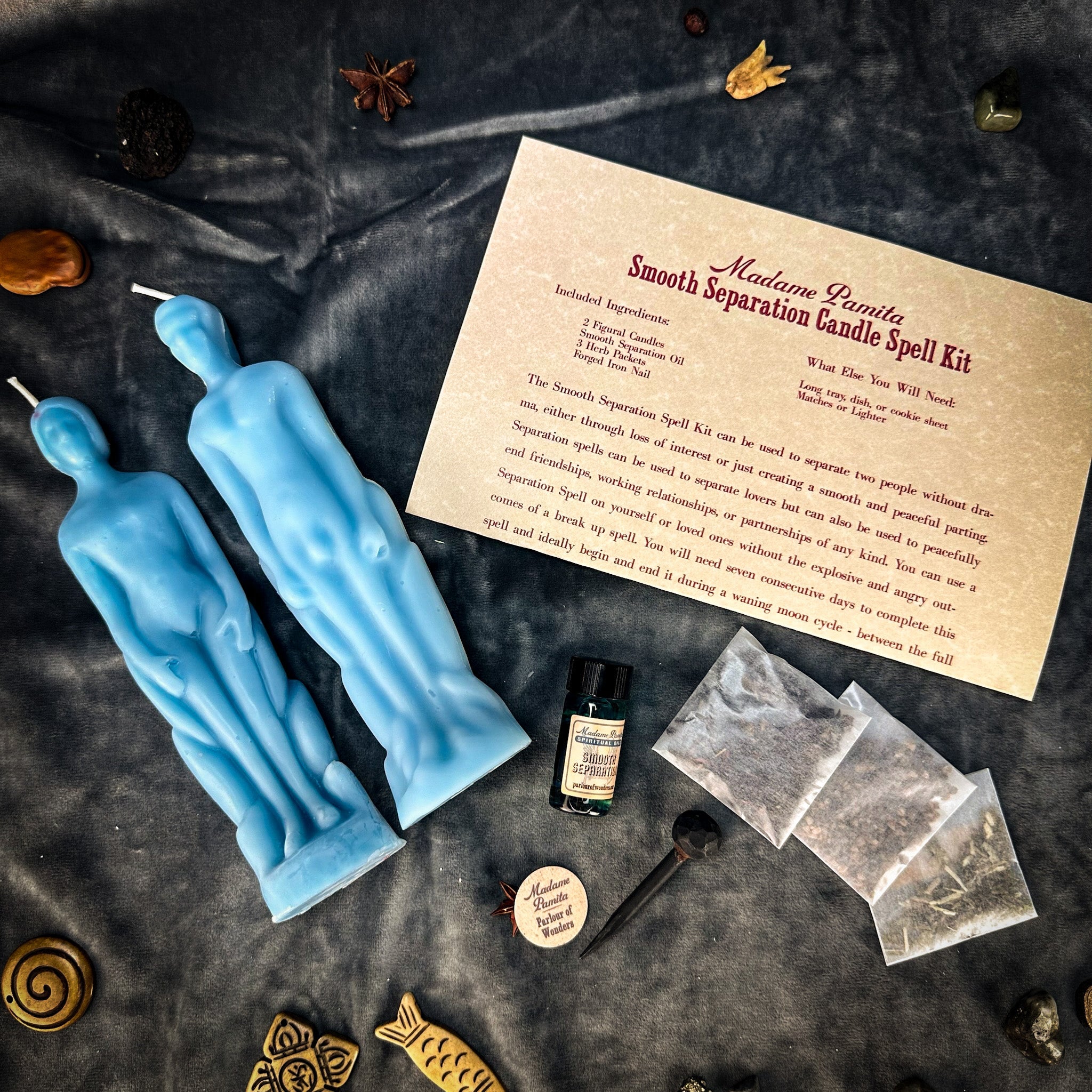 Smooth Separation Candle Spell Kit - Human/Male | Peaceful Parting