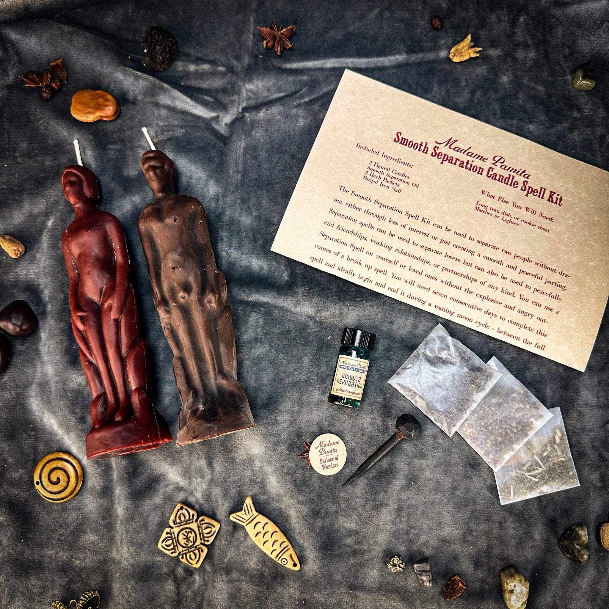 Smooth Separation Candle Spell Kit - Human/Male | Peaceful Parting