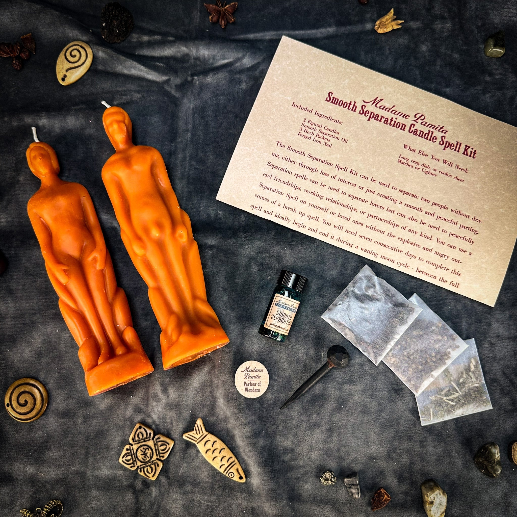 Smooth Separation Candle Spell Kit - Human/Male | Peaceful Parting