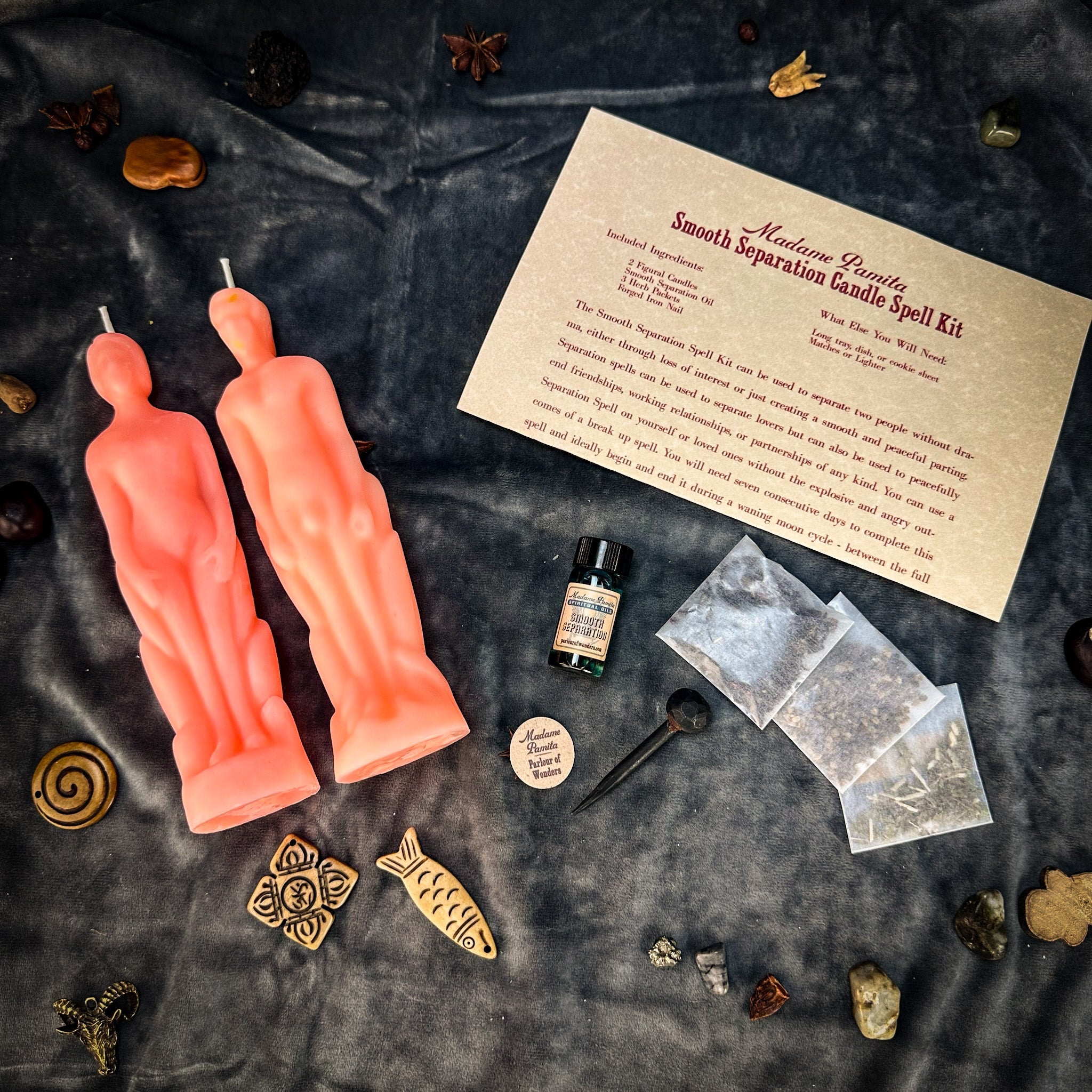 Smooth Separation Candle Spell Kit - Human/Male | Peaceful Parting