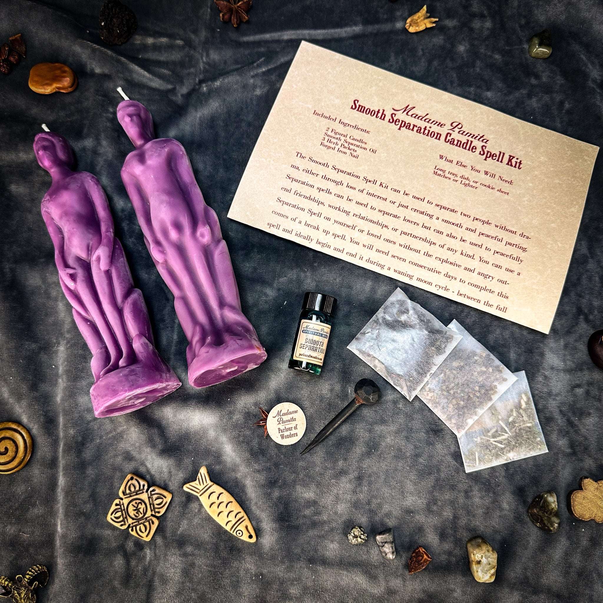 Smooth Separation Candle Spell Kit - Human/Male | Peaceful Parting