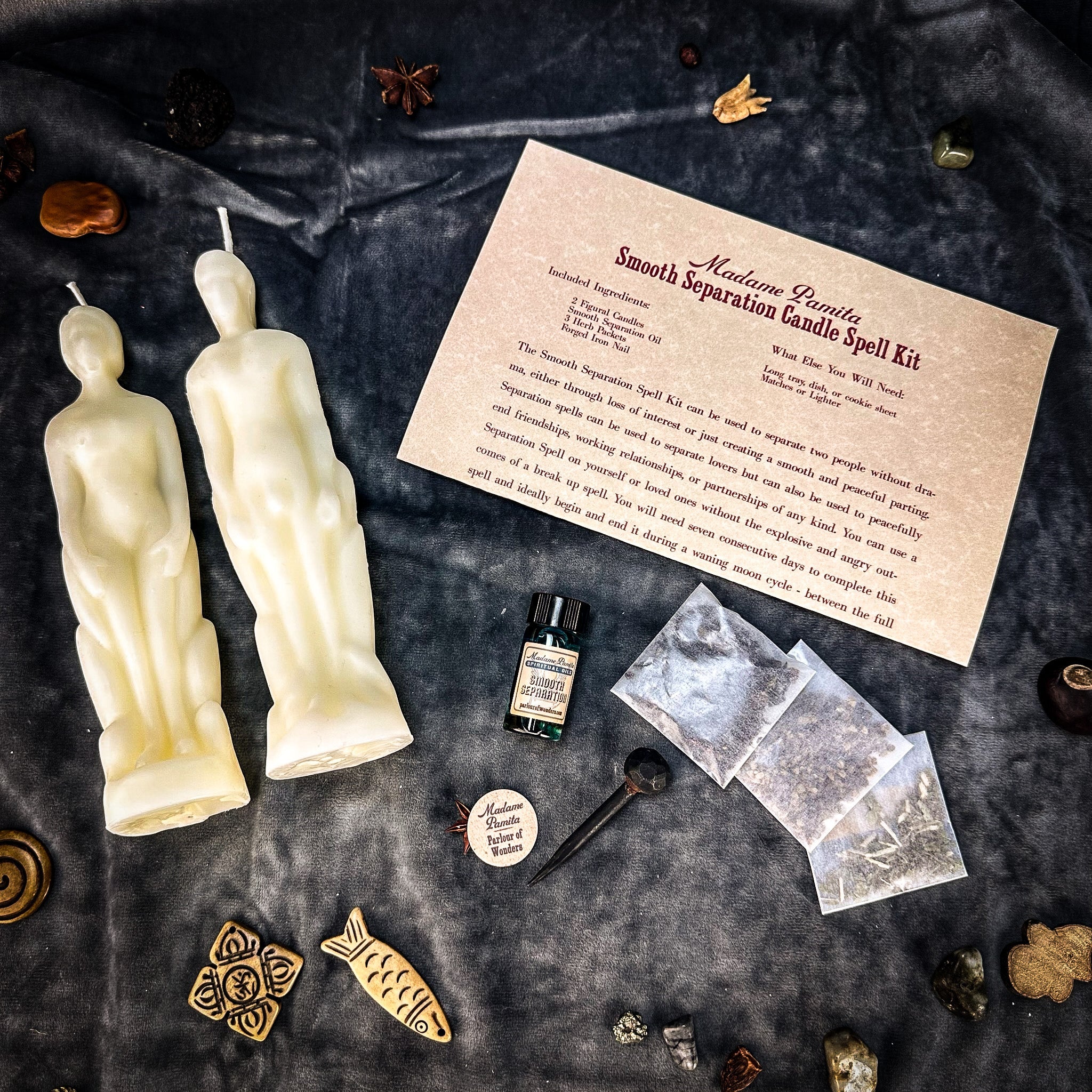 Smooth Separation Candle Spell Kit - Human/Male | Peaceful Parting