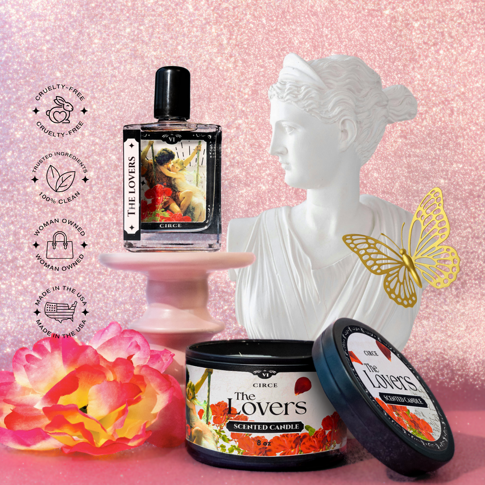 The Lovers Tarot Perfume Oil - 1.7 oz Roller | Wood, Freesia & Red Plum