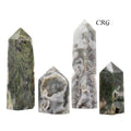 2 KILO LOT - Moss Agate Druzy Towers / Mixed Sizes