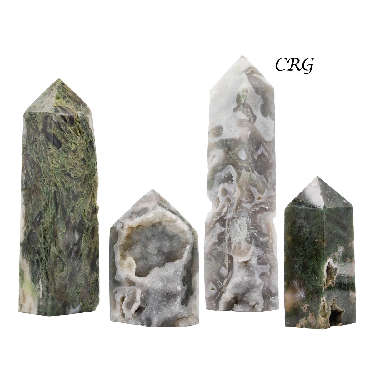 2 KILO LOT - Moss Agate Druzy Towers / Mixed Sizes