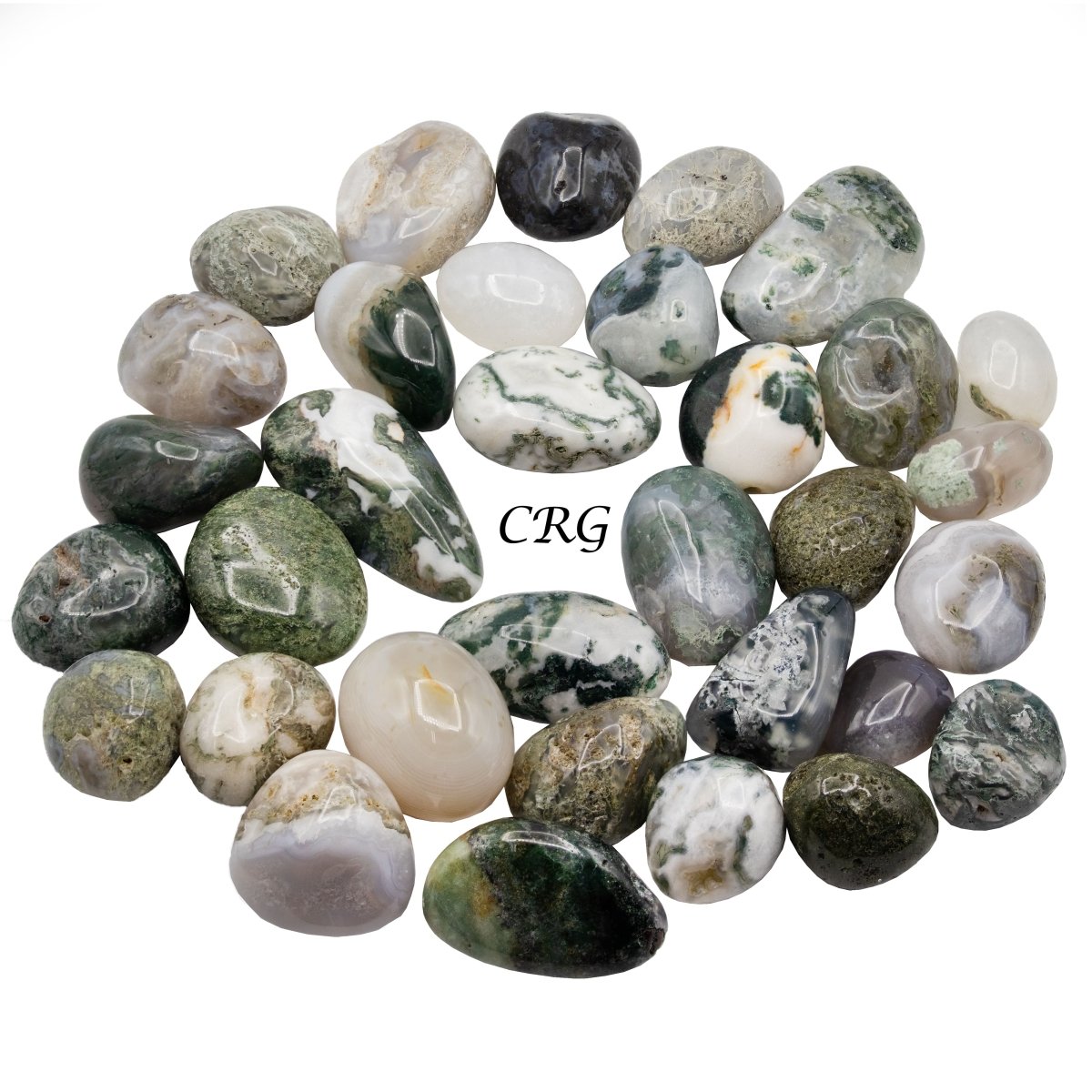 Tumbled Moss Agate / 20-40mm AVG - 1 KILO LOT