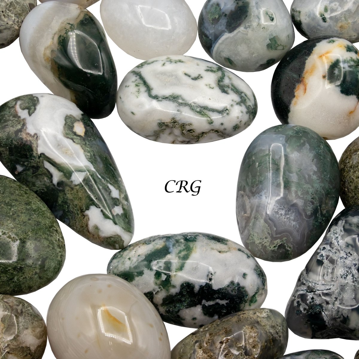 Tumbled Moss Agate / 20-40mm AVG - 1 KILO LOT