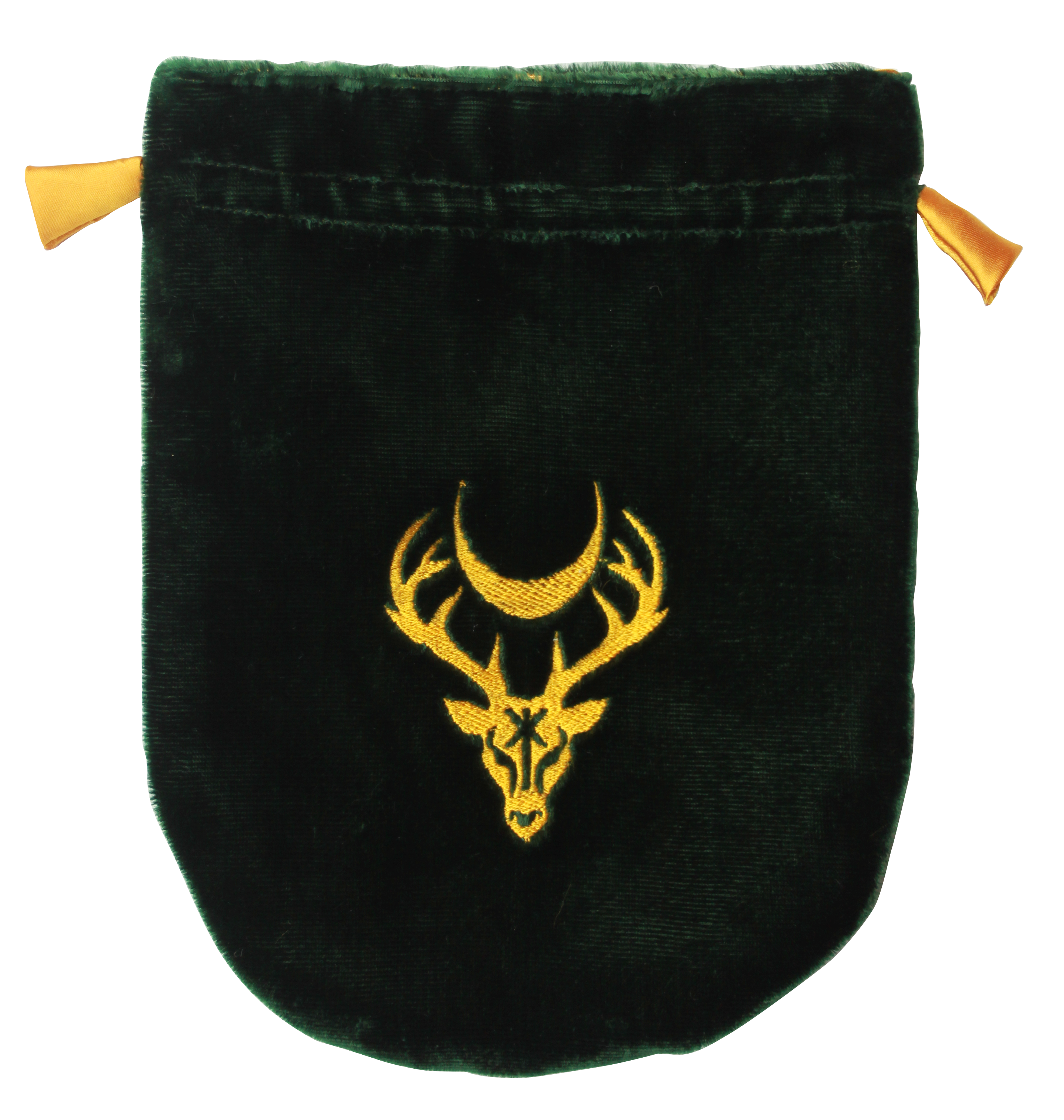 Green Velvet Moon Stag Tarot Bag